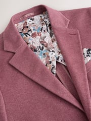 Pink Slim Fit Herringbone Jersey Blazer - Image 7 of 10