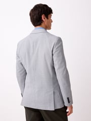 Light Grey Slim Fit Textured Smart Blazer - Image 2 of 9