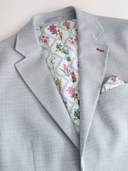 Light Grey Slim Fit Textured Smart Blazer - Image 7 of 9