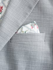 Light Grey Slim Fit Textured Smart Blazer - Image 9 of 9