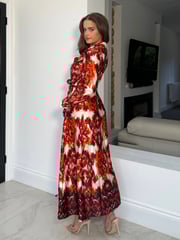 Girl In Mind Dark Orange Brielle Shirt Maxi Dress - Image 2 of 4