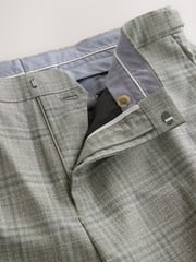 Taupe Tailored Fit Check Texture Suit Trousers - Image 10 of 13