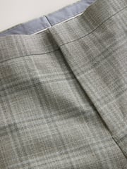 Taupe Tailored Fit Check Texture Suit Trousers - Image 11 of 13