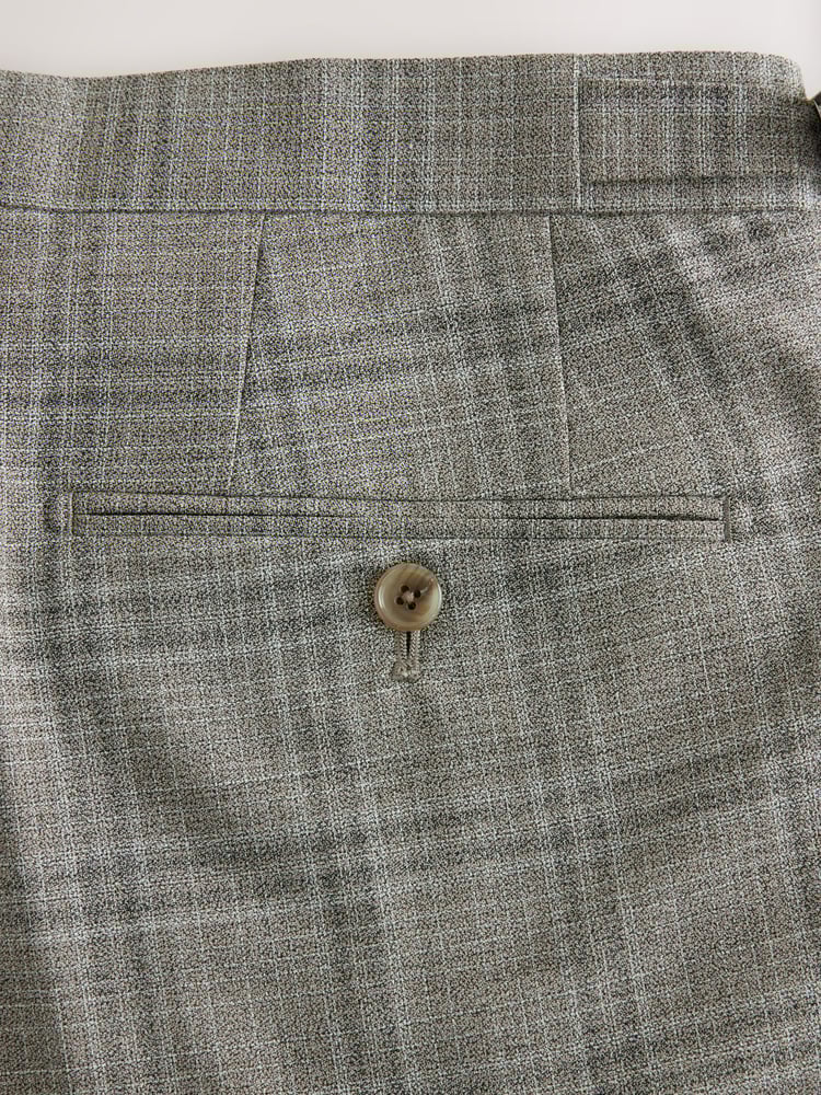 Taupe Tailored Fit Check Texture Suit Trousers - Image 13 of 13