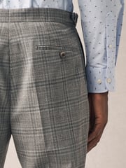 Taupe Tailored Fit Check Texture Suit Trousers - Image 3 of 13