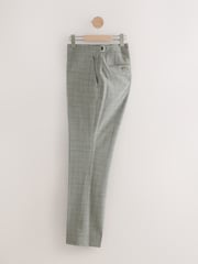 Taupe Tailored Fit Check Texture Suit Trousers - Image 7 of 13