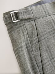 Taupe Tailored Fit Check Texture Suit Trousers - Image 9 of 13