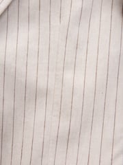 Neutral Slim Fit Striped Linen Blend Suit Jacket - Image 7 of 10