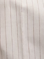 Neutral Slim Fit Striped Suit Trousers With Linen - Image 8 of 10