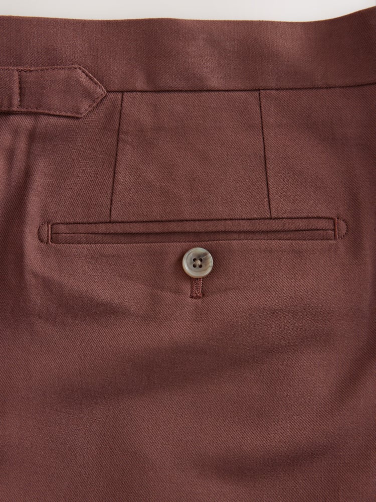 Rust Brown Slim Fit Suit Trousers - Image 11 of 11