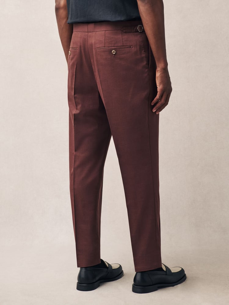 Rust Brown Slim Fit Suit Trousers - Image 2 of 11