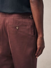 Rust Brown Slim Fit Suit Trousers - Image 5 of 11