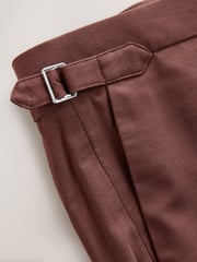 Rust Brown Slim Fit Suit Trousers - Image 7 of 11