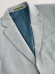 Grey Skinny Fit Striped Suit Jacket - Image 7 of 10