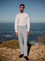 Grey Skinny Fit Striped Suit Trousers - Image 1 of 9