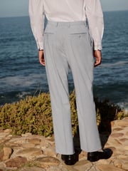 Grey Skinny Fit Striped Suit Trousers - Image 3 of 9