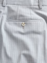 Grey Skinny Fit Striped Suit Trousers - Image 8 of 9