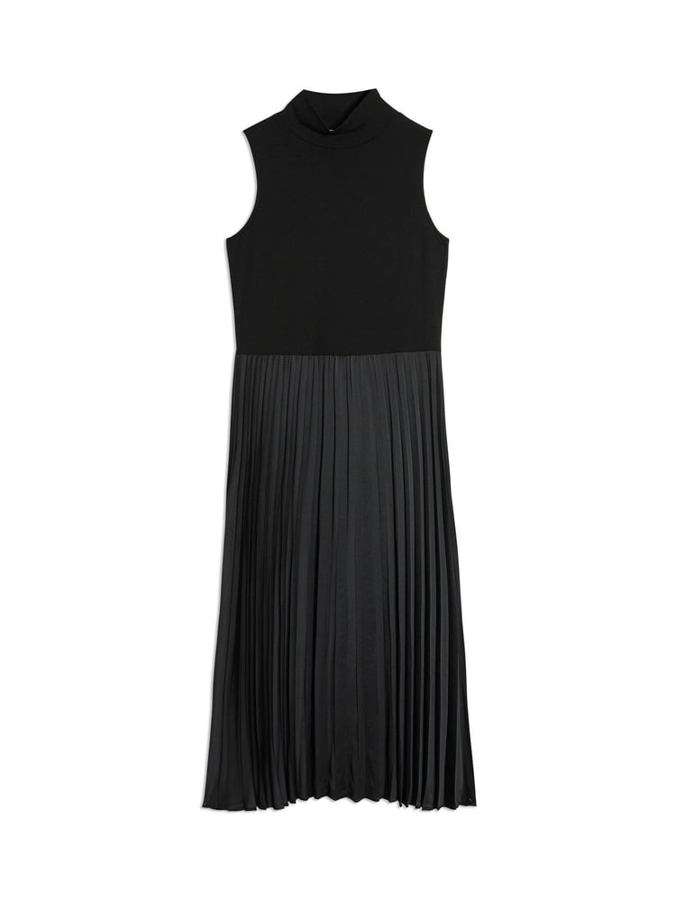 Albaray Jersey And Woven Pleat Black Dress - Image 4 of 4