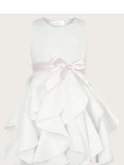 Monsoon White Baby Scuba Sleeveless Cancan Ruffle Dress - Image 1 of 3