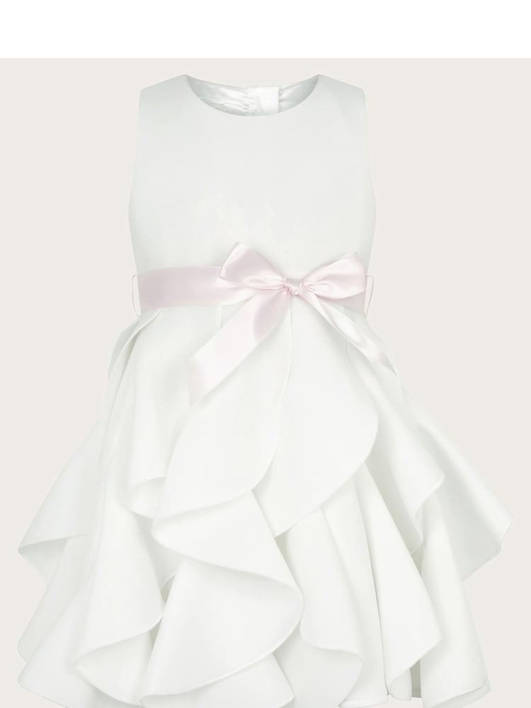 Monsoon White Baby Scuba Sleeveless Cancan Ruffle Dress - Image 1 of 3