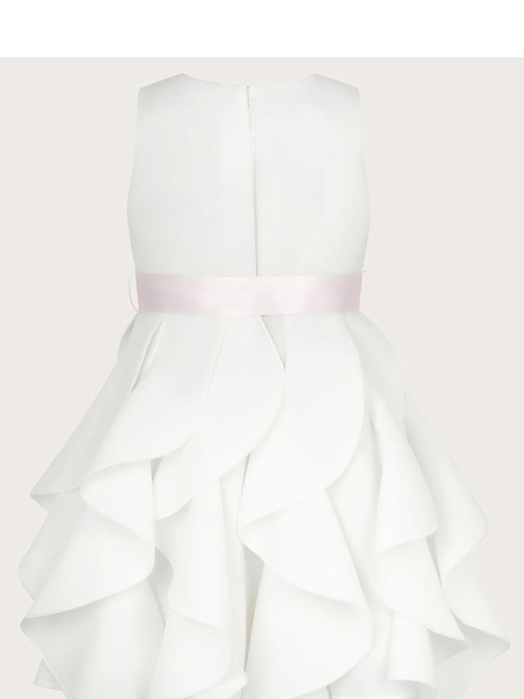 Monsoon White Baby Scuba Sleeveless Cancan Ruffle Dress - Image 2 of 3