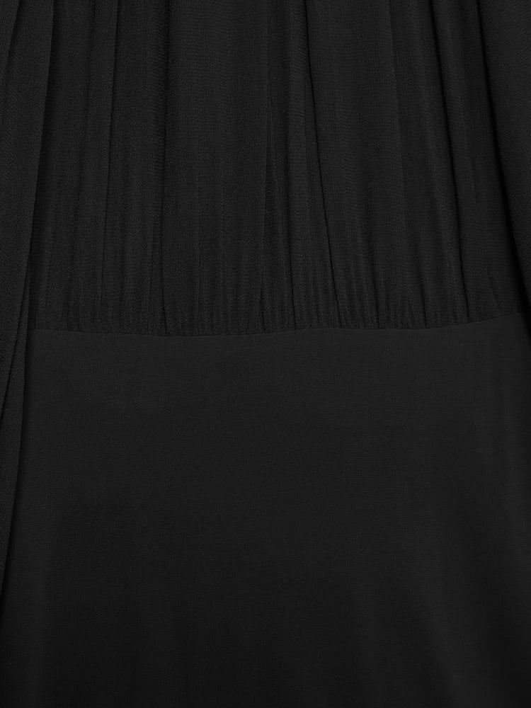 Reiss Black Octivia Sheer Jersey Gathered Maxi Dress - Image 7 of 7