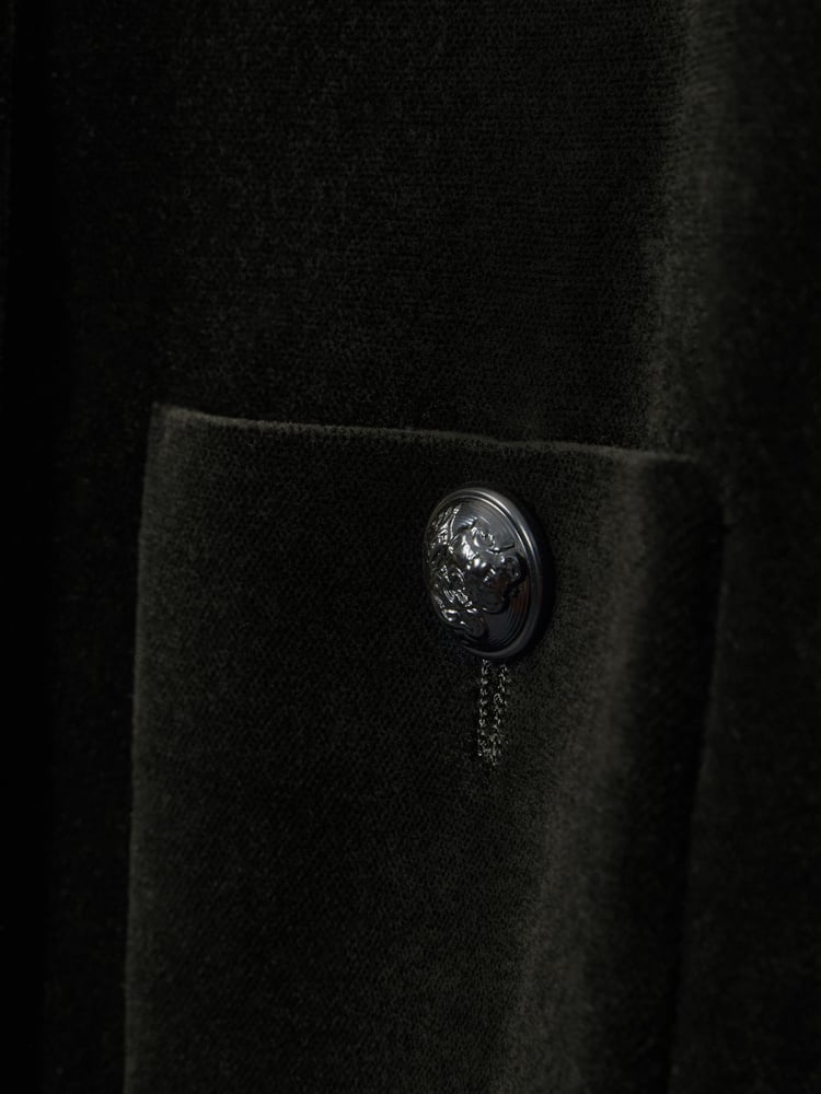 Reiss Black Viola Cropped Velvet Jacket - Image 6 of 6