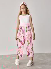 Baker by Ted Baker Pink Pleated Leg Floral Print Jumpsuit - Image 1 of 9