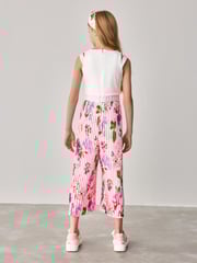 Baker by Ted Baker Pink Pleated Leg Floral Print Jumpsuit - Image 2 of 9