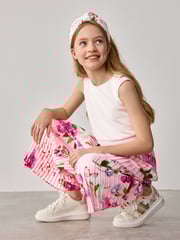 Baker by Ted Baker Pink Pleated Leg Floral Print Jumpsuit - Image 3 of 9