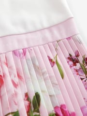 Baker by Ted Baker Pink Pleated Leg Floral Print Jumpsuit - Image 8 of 9
