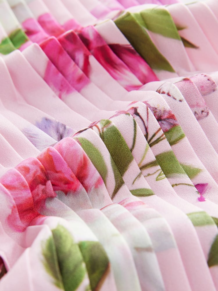 Baker by Ted Baker Pink Pleated Leg Floral Print Jumpsuit - Image 9 of 9
