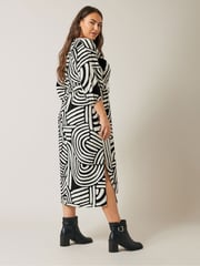Evans Abstract Swirl Print Midi Dress - Image 3 of 5