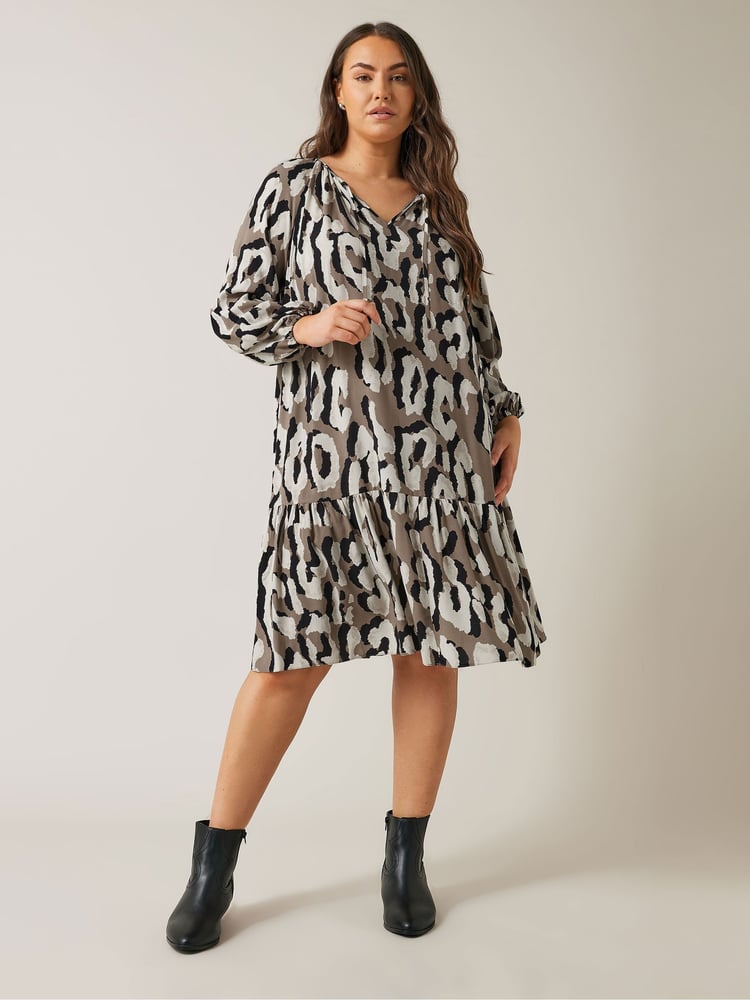 Evans Abstract Animal Print Mini Dress - Image 1 of 5