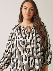 Evans Abstract Animal Print Mini Dress - Image 4 of 5