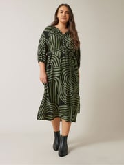 Evans Abstract Swirl Print Midi Dress - Image 2 of 5
