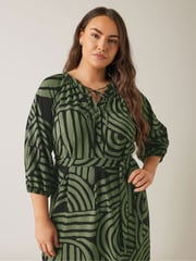 Evans Abstract Swirl Print Midi Dress - Image 4 of 5