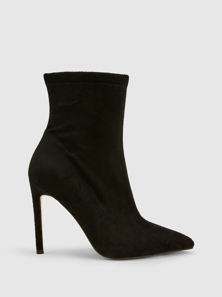 Novo Black Wide Fit Katya Point Stiletto Ankle Boots - Image 2 of 4