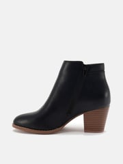 Novo Black Wide Fit Lovida Zip Block Heel Boots - Image 3 of 6