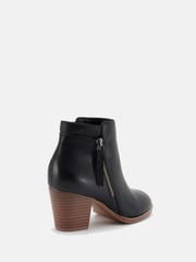 Novo Black Regular Fit Lovida Zip Block Heel Boots - Image 4 of 6