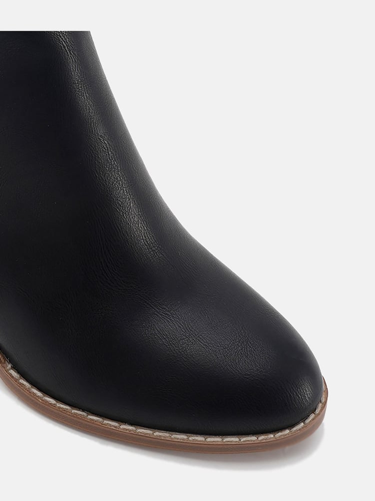 Novo Black Regular Fit Lovida Zip Block Heel Boots - Image 6 of 6
