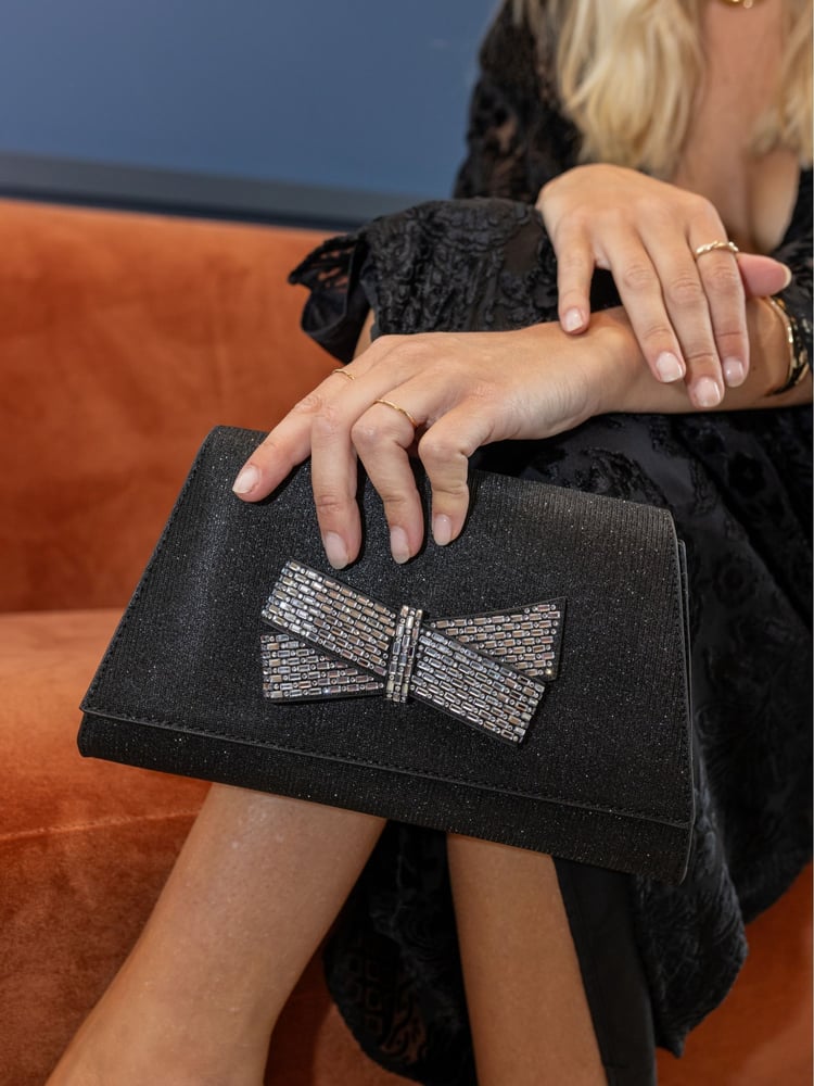 Novo Black Annie Luxe Clutch Bag - Image 1 of 4 Novo Black Annie Luxe Clutch Bag - Image 1 of 4