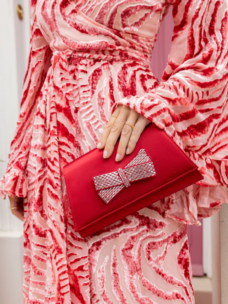 Novo Red Annie Luxe Clutch Bag - Image 1 of 4