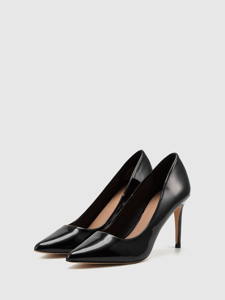 Novo Black Patent Standard Fit Impossible Point Court Shoes - Image 2 of 3 Novo Black Patent Standard Fit Impossible Point Court Shoes - Image 2 of 3