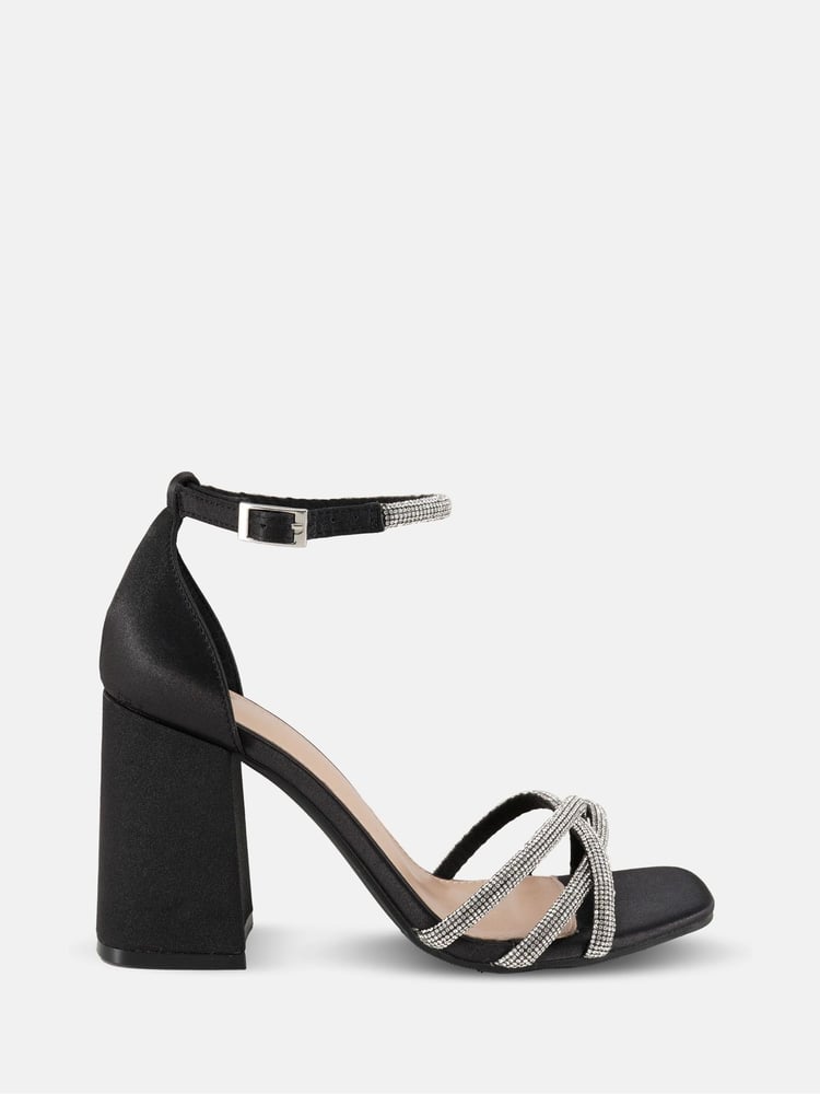 Novo Black Cassia Diamante Block Heels - Image 2 of 6
