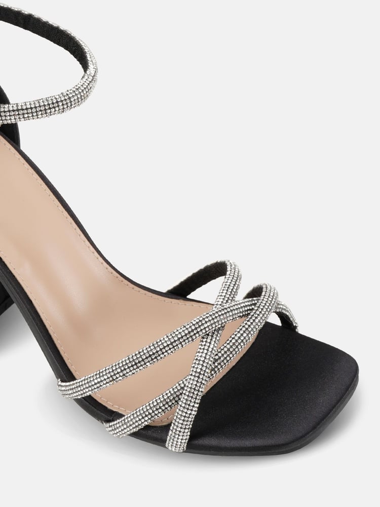 Novo Black Cassia Diamante Block Heels - Image 6 of 6 Novo Black Cassia Diamante Block Heels - Image 6 of 6
