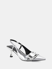 Novo Silver Regular Fit Isera Point Slingback Buckle Court Shoes - Image 3 of 6