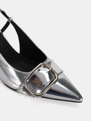 Novo Silver Regular Fit Isera Point Slingback Buckle Court Shoes - Image 5 of 6