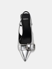 Novo Silver Regular Fit Isera Point Slingback Buckle Court Shoes - Image 6 of 6