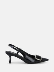 Novo Black Regular Fit Isera Point Slingback Buckle Court Shoes - Image 2 of 6